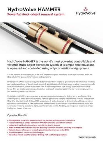 Hydro Volve Hammer datasheet FC